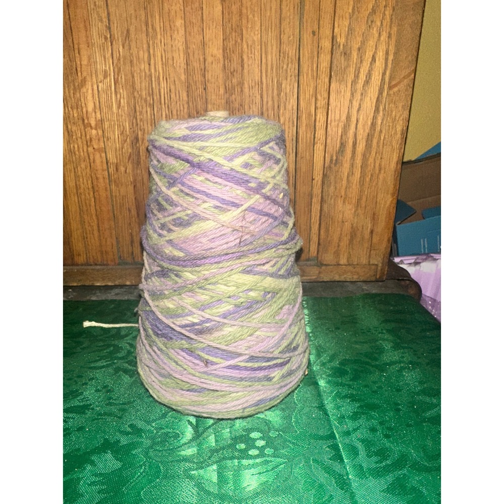 Lavender Sage Green Variegated Worsted Yarn Cone